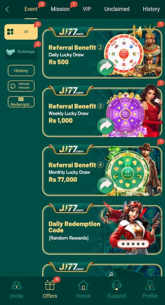 jj77 promotions