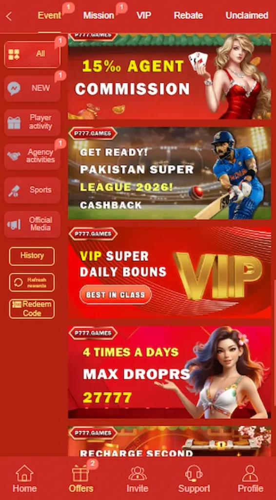 p777 game promotions