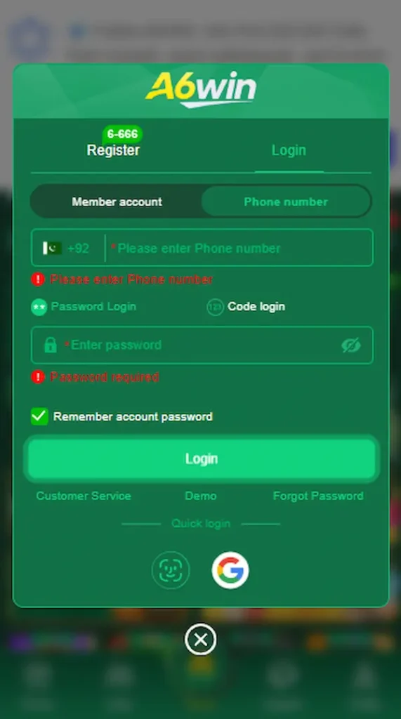 a6win game login process