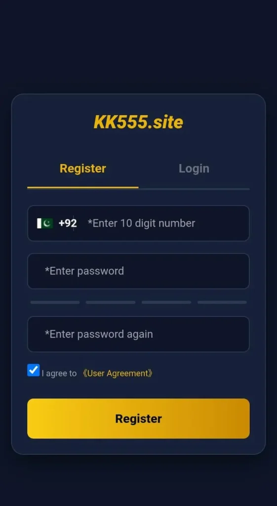 kk555 game registration process
